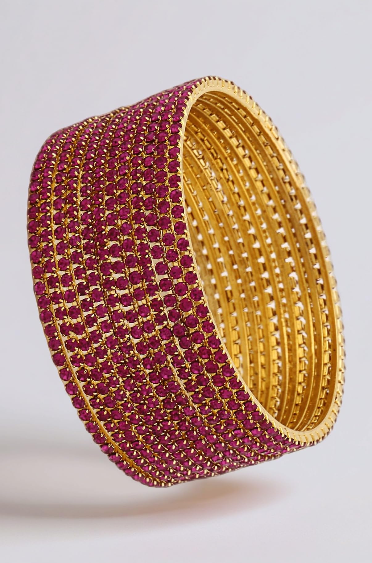 Shining Diva Fashion Set of 12 Latest Traditional Design Gold Plated Stone Bangle for Women