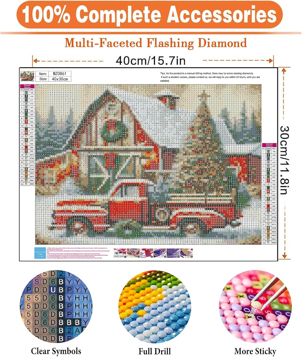 igoodom Christmas Diamond Art Kits for Adults, Red Truck Diamond Art