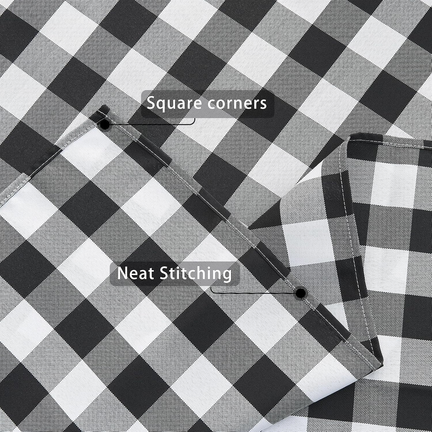 BALCONY & FALCON Rectangle Table Cloth Gingham Black and White 55"x71" image 3