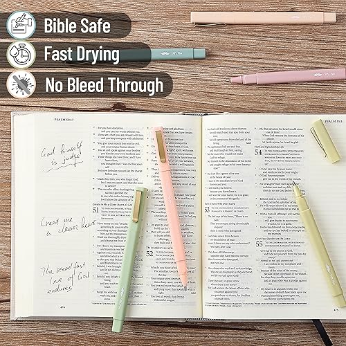 Miniatura 6 de Mr. Pen - Bolígrafos estéticos, paquete de 6, tinta negra, secado rápido, sin manchas de la Biblia, bolígrafos de punta fina