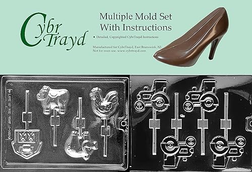 cybrtrayd bun-j035K1432-Piece Tractor y Granja Surtido Chocolate Moldes