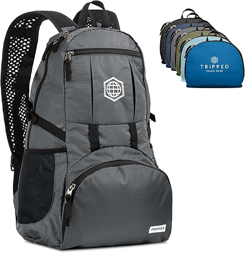 Mochila de viaje mochila ligera para senderismo, gimnasio y avión, Granito gris, 35 liters, Mochilas Daypack
