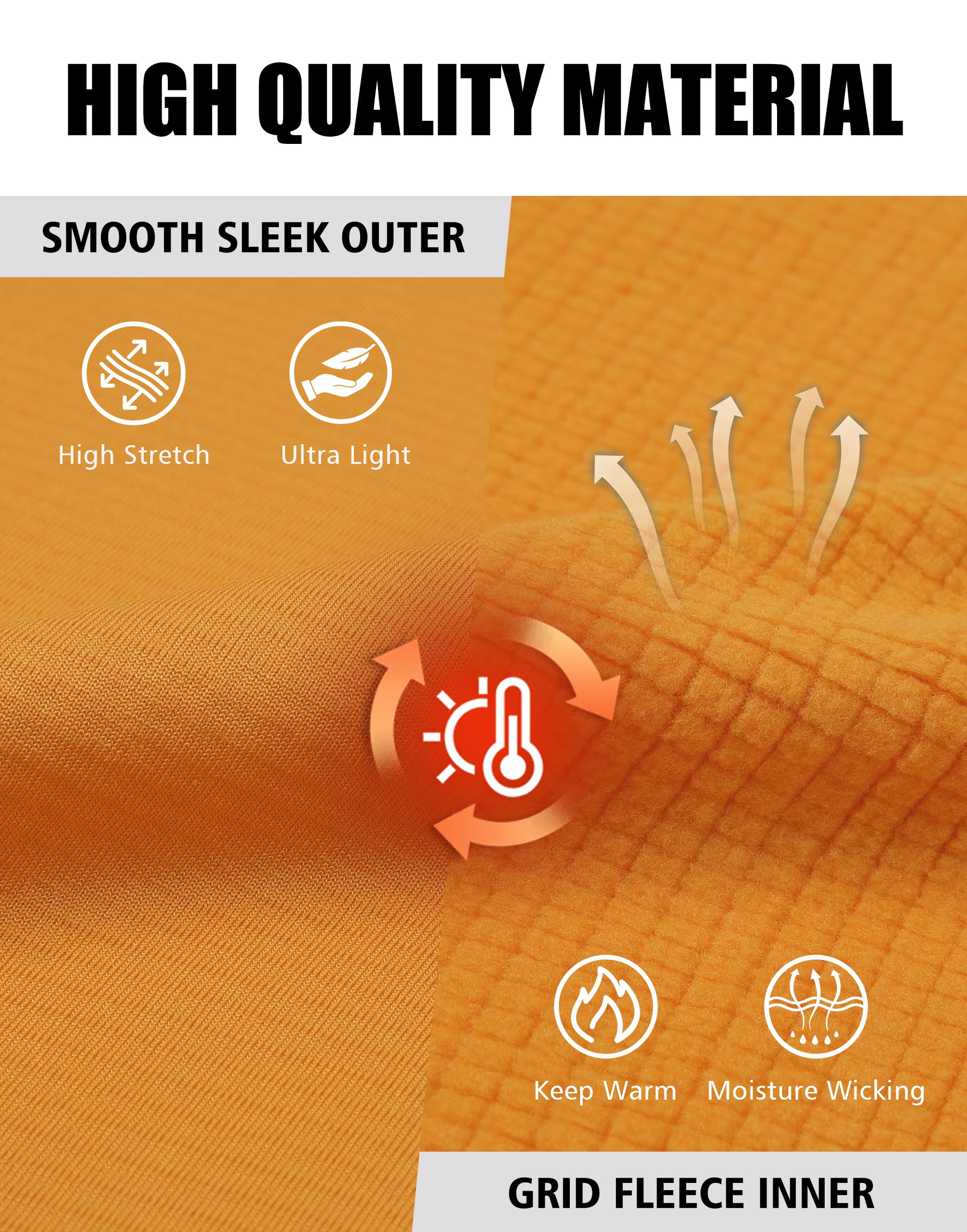 Pioneer Camp Pull polaire d'extérieur pour hommes avec 1/2 zip - chemise de sport légère à haute isolation thermique et respirante pour la randonnée, l'alpinisme, le camping et la vie quotidienne