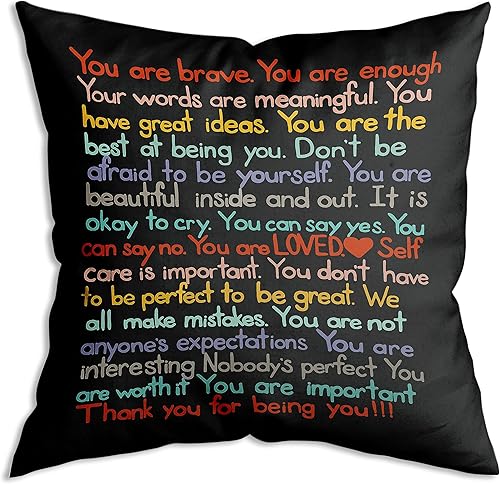 Funda de almohada con citas inspiradoras de 18 x 18 pulgadas, decoración motivacional de oficina, fundas de almohada para sala de estar y