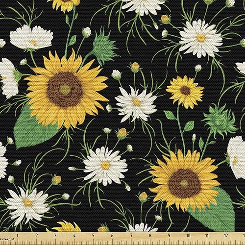 Miniatura 12 de Lunarable Tela suculenta de The Yard, flores en acuarela estilo pintura coloridas flores de primavera tema de jardinería, tela de microfibra