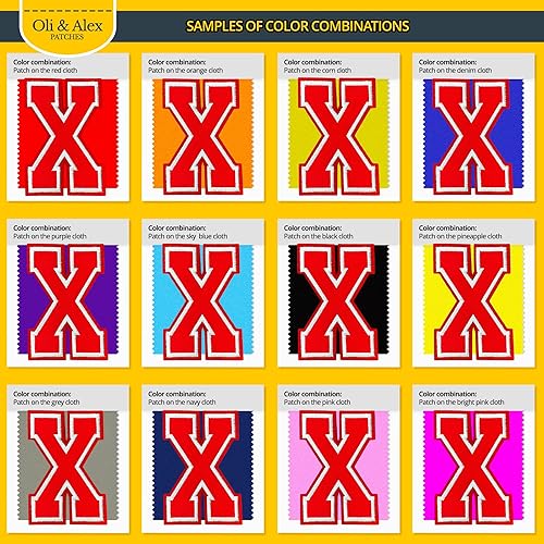 Miniatura 596 de Parches de letras termo-adhesivas de alta calidad – Lindas letras para ropa – Parche universitario para ropa – Letras bordadas de 4 1/2 parches