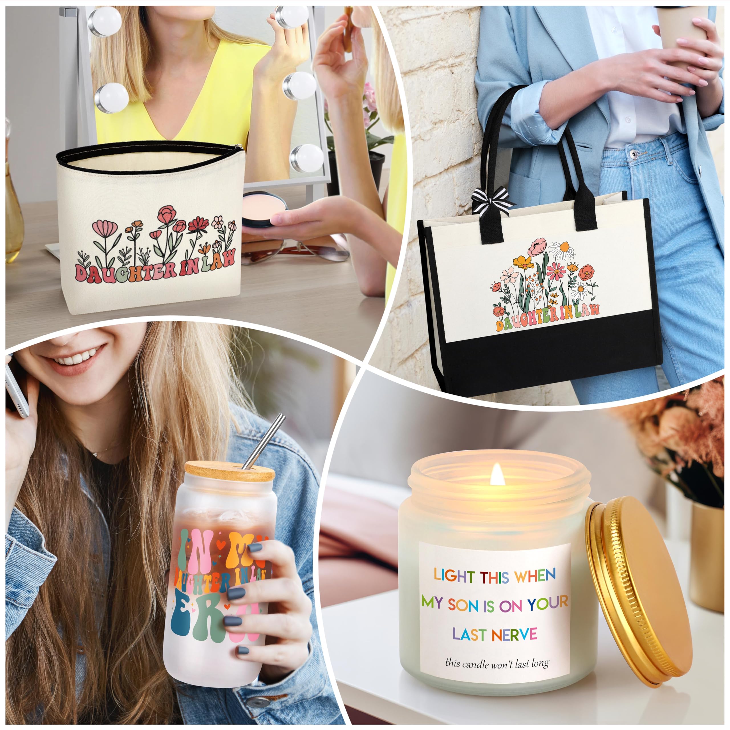 Daughter in Law Gifts, Birthday Christmas Ideas Gifts for Daughter In Law, Mothers Day Birthday Present Basket Set of 6