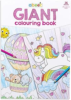 abeec Colouring Books for Children - A3 Colouring Books - A3 Paper for Colouring and Painting - Kids Colouring Books - Party Bag Fillers for Kids - Unicorn Gifts for Girls
