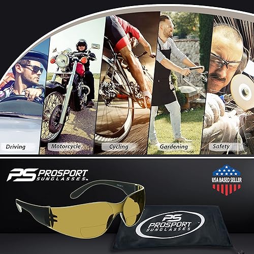 Miniatura 5 de proSPORT Lector de gafas de sol bifocales ANSI Z87, ligero, sin bordes, deportivo, para interiores y exteriores