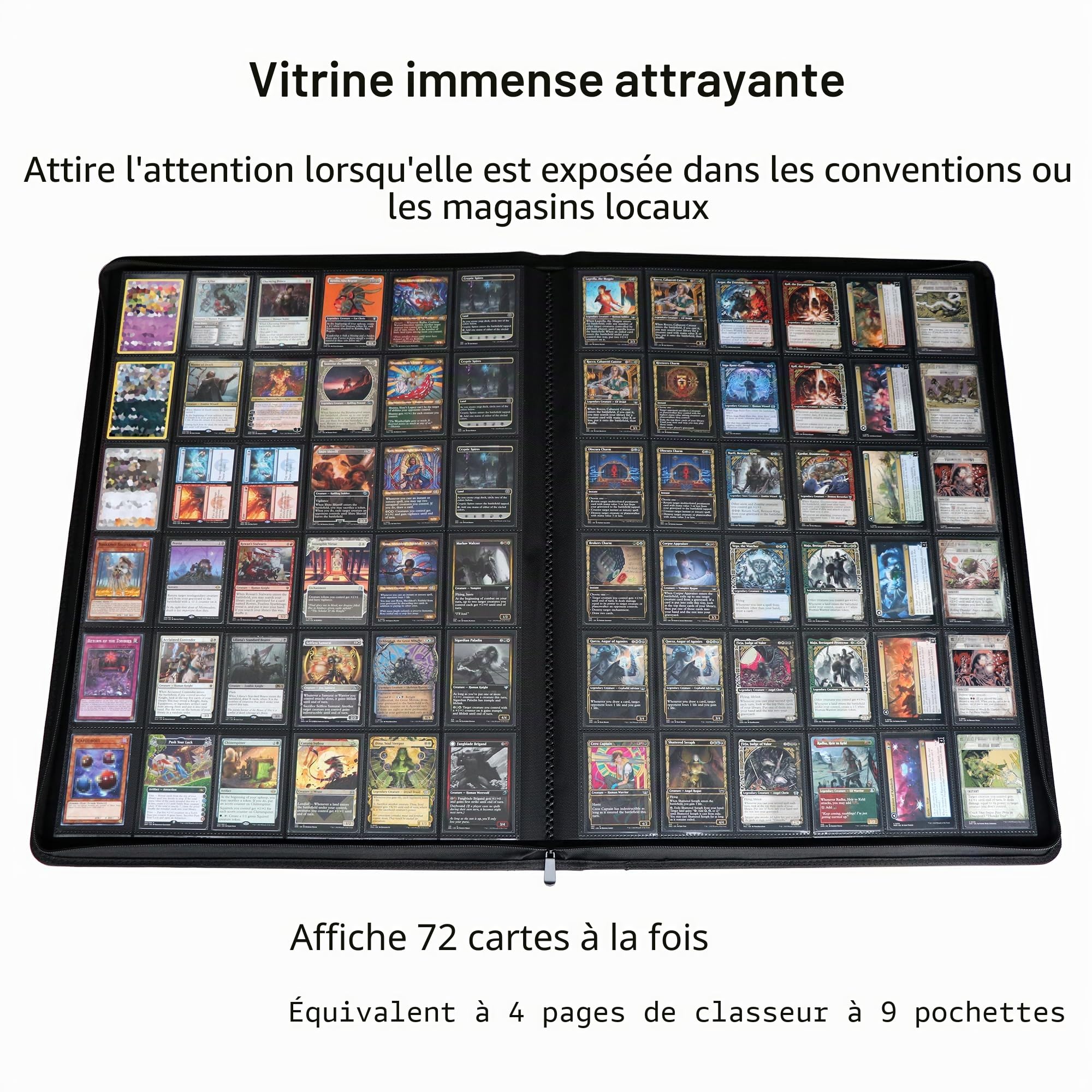 Rayvol UltraSonic-362304 Classeur à cartes à collectionner avec 2 300 pochettes à 36 pochettes et plus de 2 000 anneaux Blanc | Peut contenir jusqu'à 2 300 cartes à collectionner standard avec 36 poches latérales par page et fermeture éclair sécurisée