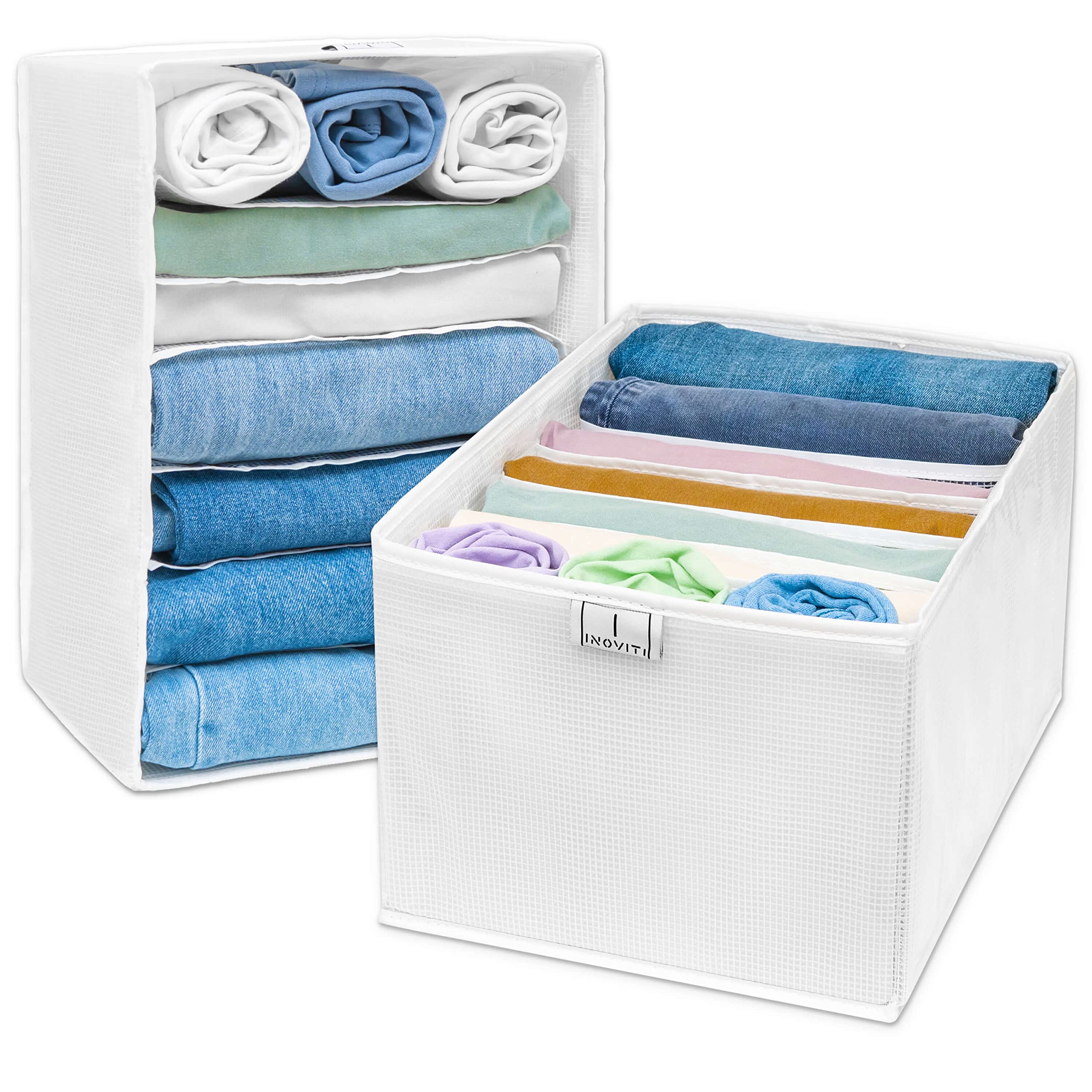 Inoviti Wardrobe Clothes Organizer for Folded Upgraded & Sturdy