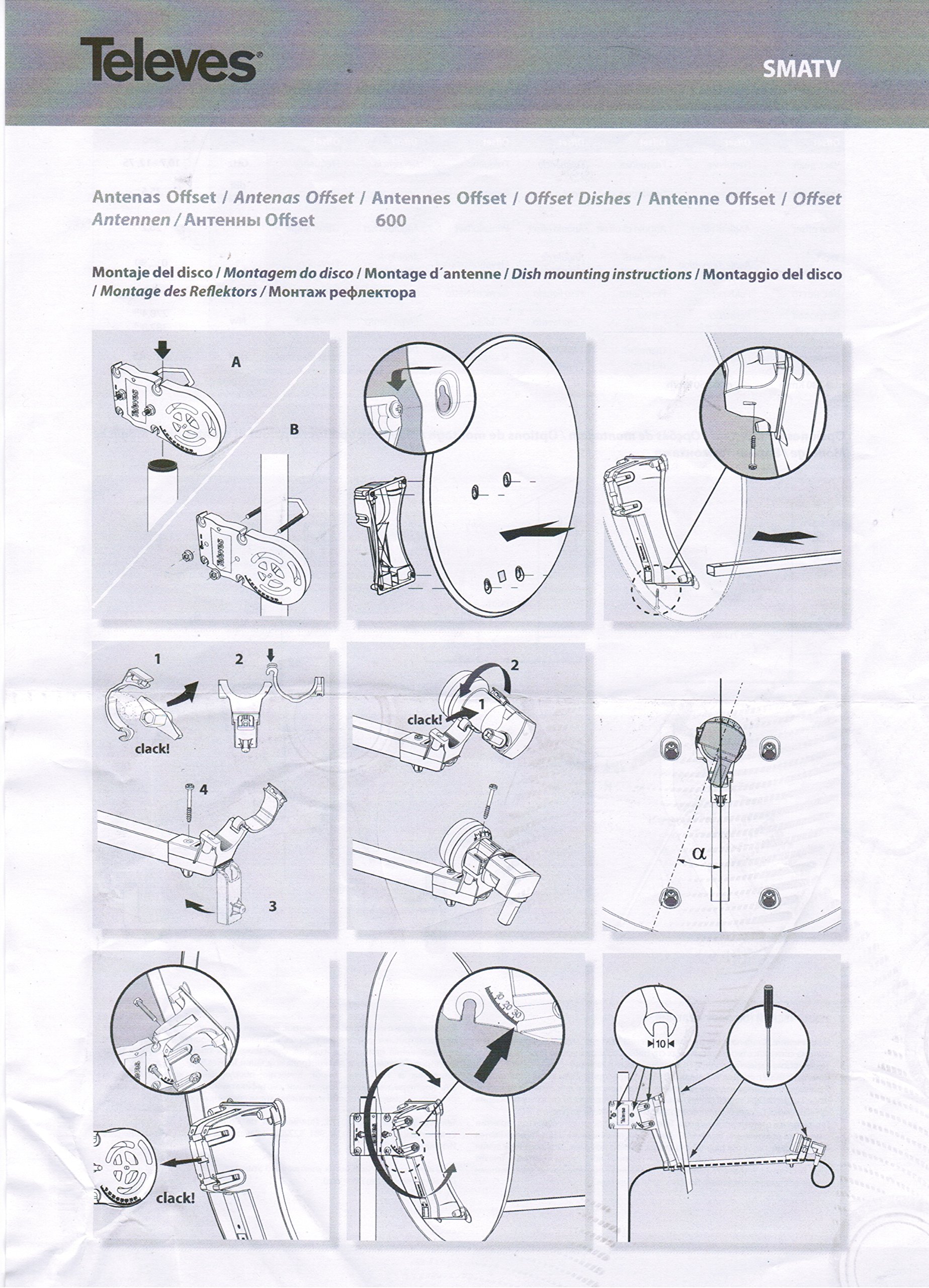 Kit Antena PARABOLICA 63cm Aluminio + Mezclador DE SATELITE + Toma Final SEPARADORA DE SEÑALES