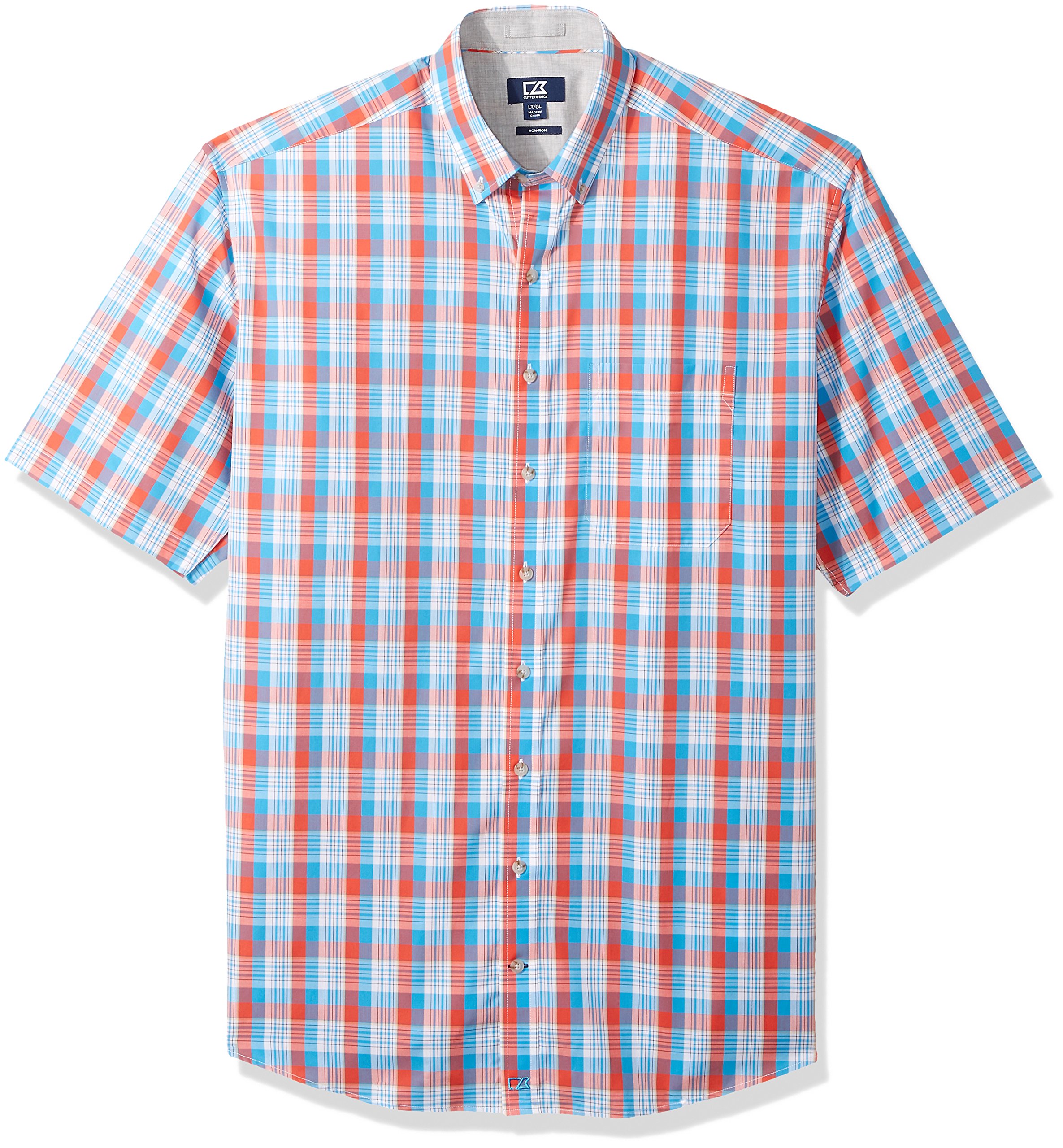 Men's Plaid Button-Down Short Sleeve Shirt - Non-Iron & Breathable - View #6