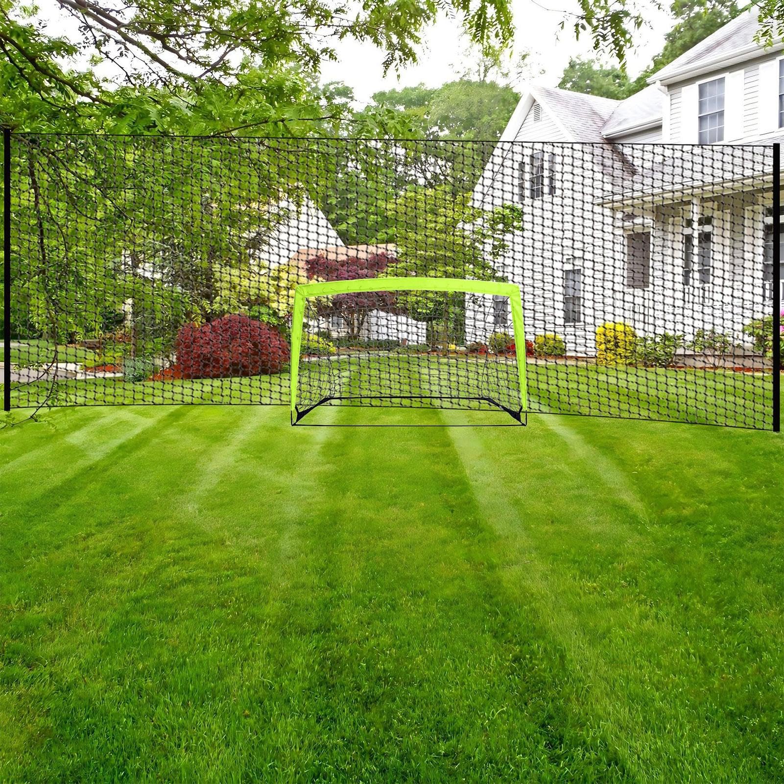 Ball Stop Net - Red de nailon para entrenamiento de fútbol, resistente a la intemperie, para jardín, garaje y entrenamiento de fútbol (6,4/8,8 metros)