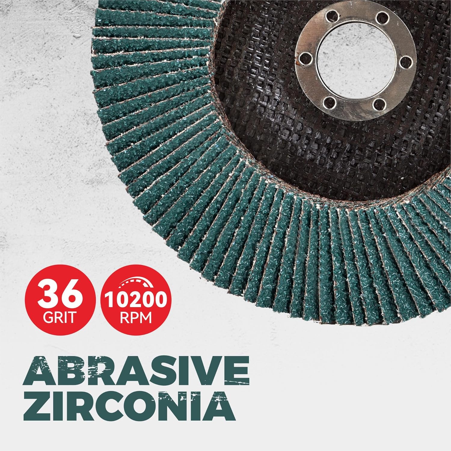 10 Pack, 7" x 7/8" Flap Discs, T27 Industrial Zirconia Abrasive 7 Inch Grinding Discs，High Performance Grinding Wheel, Finishing, Deburring, Rust Removal，36 Grit