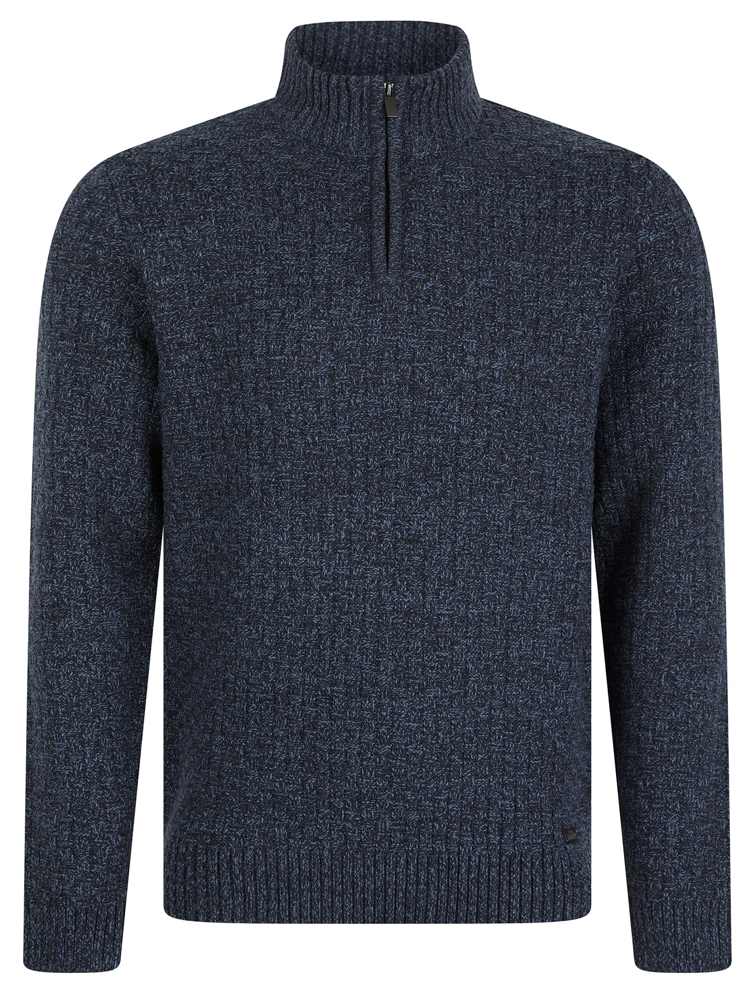 Tokyo Laundry Men's 'Casta' Chunky Basket Stitch Knitted Quarter Zip Funnel Neck Jumper
