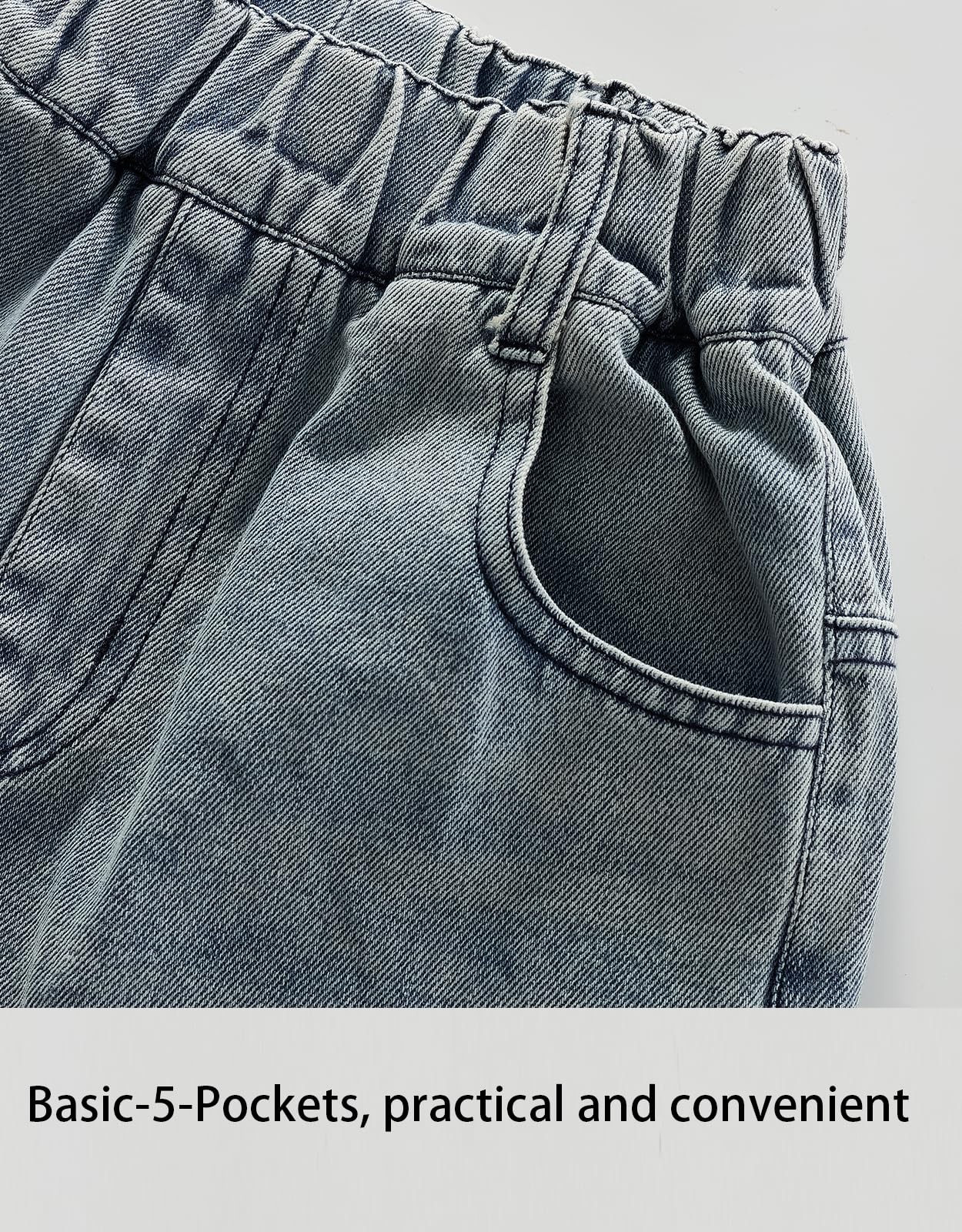Pantalones de Mezclilla Rasgados Husky para niños, Pantalones de Cintura elástica para la Escuela y el Juego