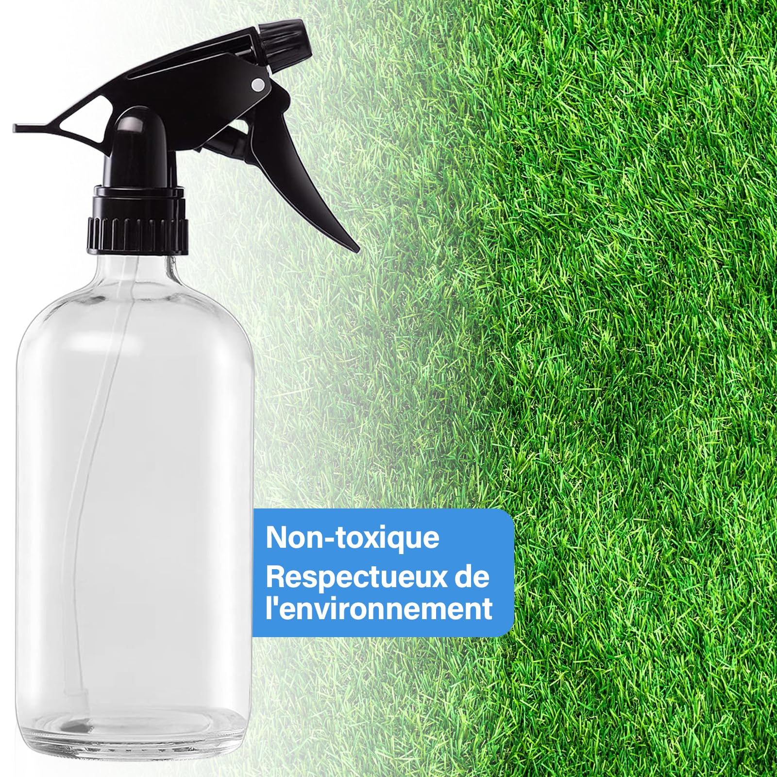 IPEA 2x Spruzzino 500 Ml - Nebulizzatore Spray Per Acqua E Liquidi Set Da 2 Unita Flacone Spruzzatore In Plastica Multiuso Per Casa Bagno Capelli Piante Giardino Detergenti Detersivi 80937041