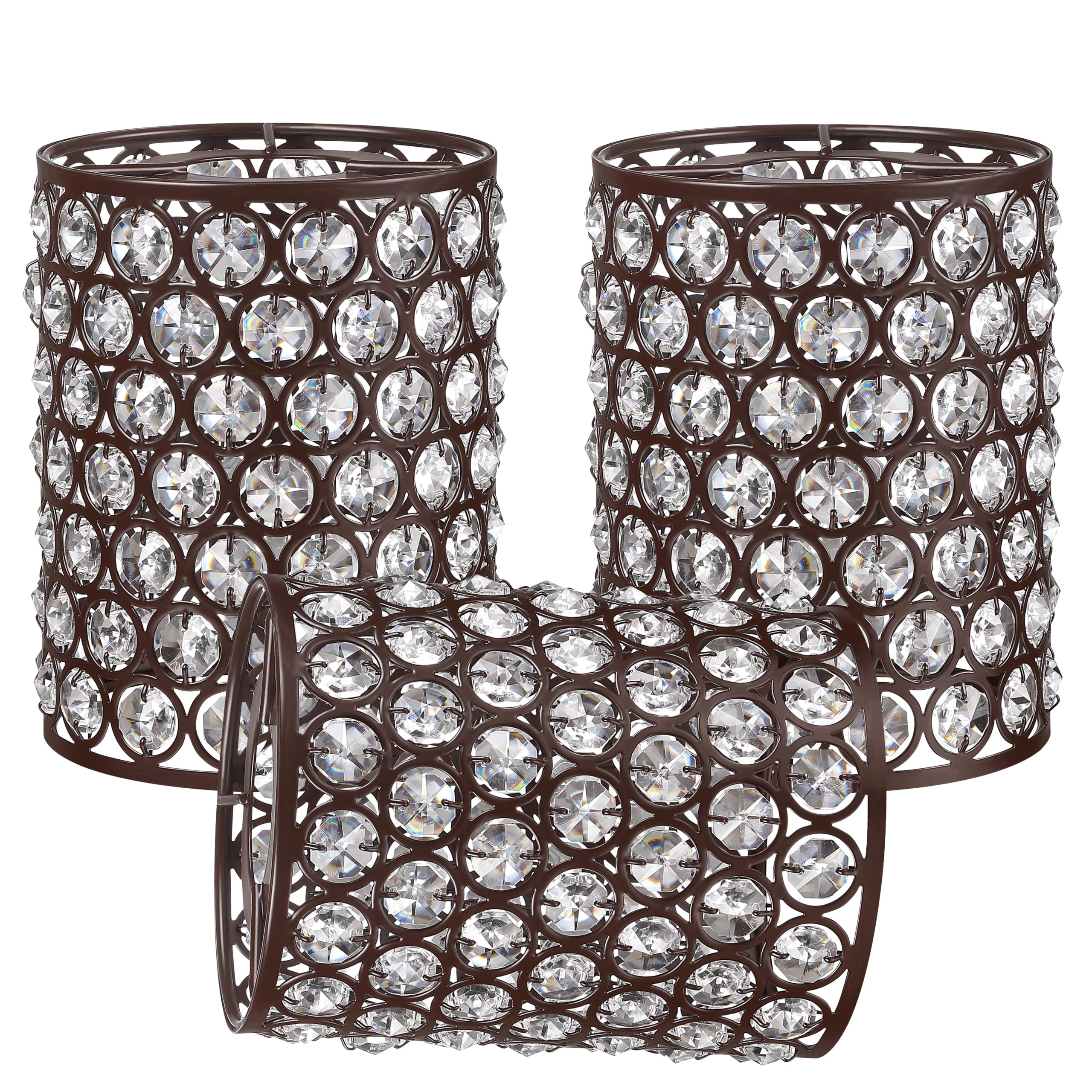 3 Pack Crystal Replacement Covers Metal Shade Pendant Ceiling Chandelier Wall Sconce Lamp Oil Rubbed Bronze Fixture