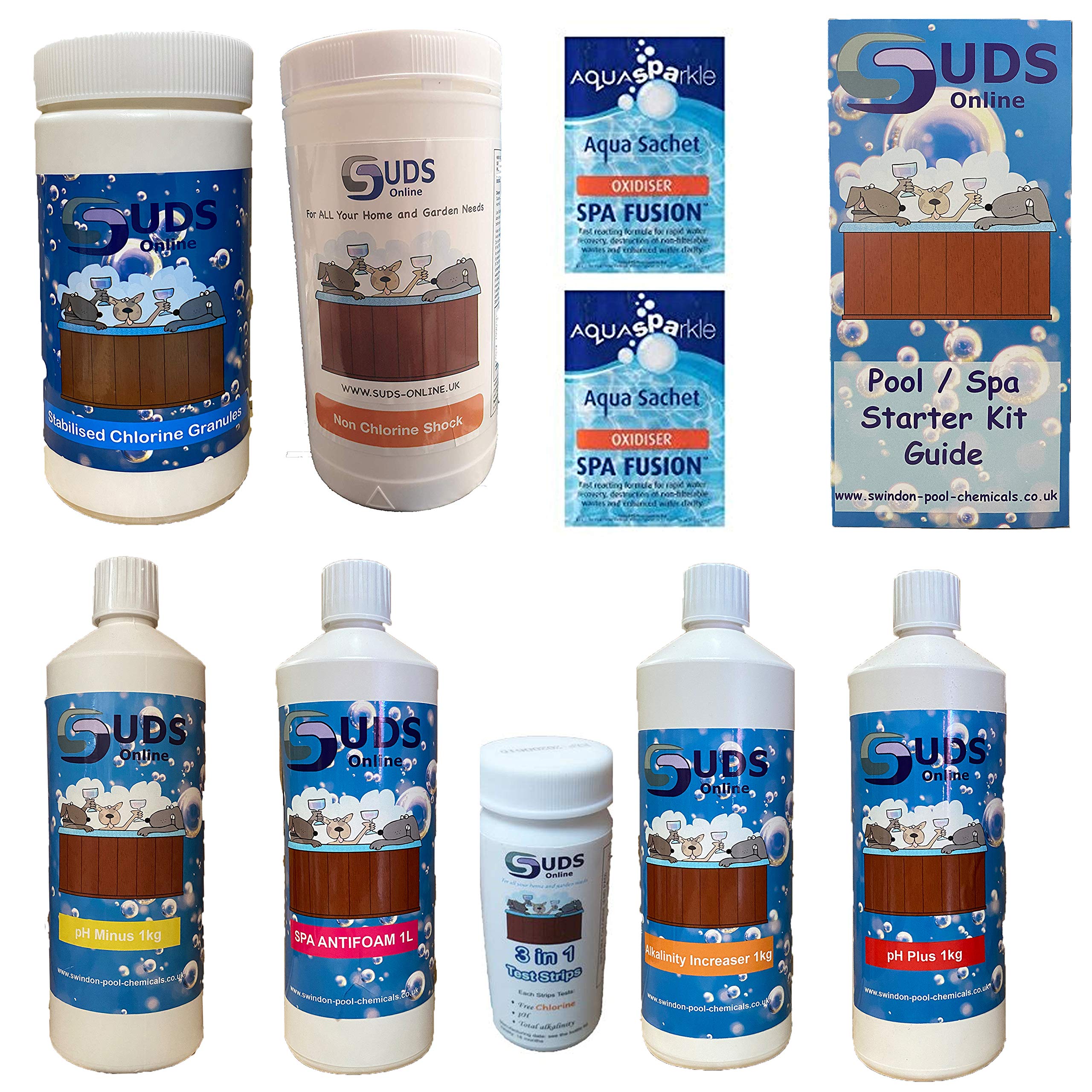 SUDS-ONLINE SUPER SIZED Hot tub Spa water treatment kit, chemical starter kit