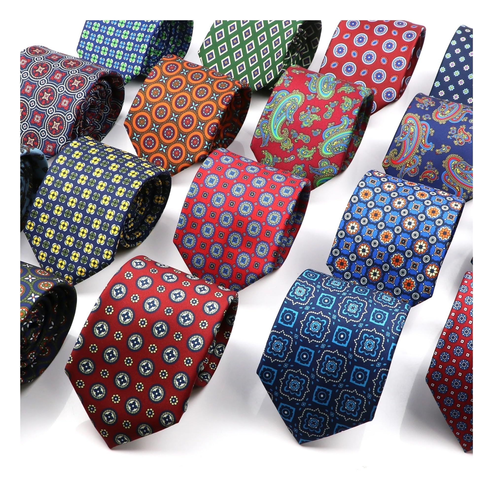 Krawatten für Herren Superweiche Seidenkrawatten Herrenmode 7,5 cm Krawatte for Männer Hochzeit Geschäftstreffen Gravata Bunte Neuheit Druckkrawatte(Colored-3)