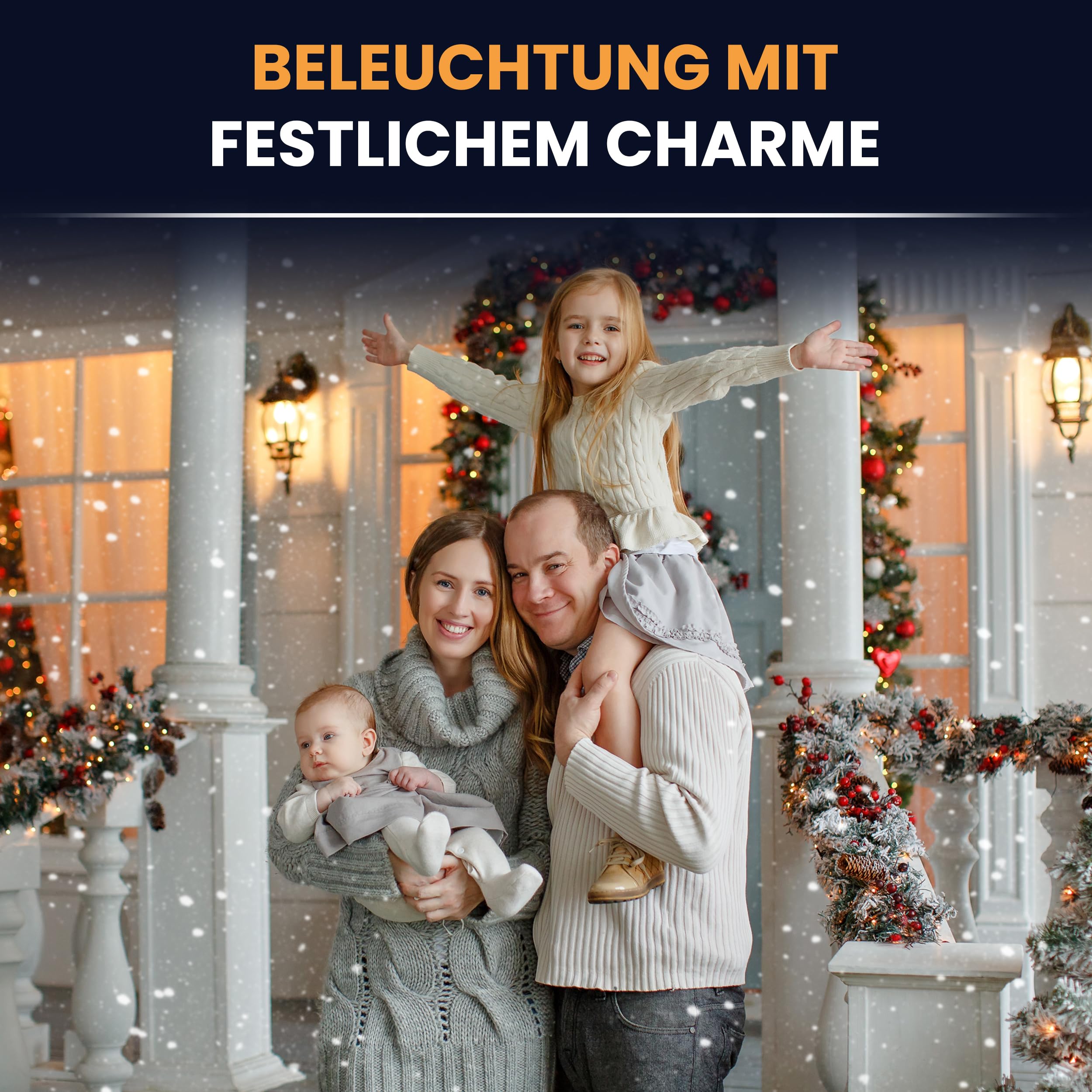 Gartenpirat Künstliche Tannengirlande Türgirlande beleuchtet 8,1 m 120 LED warmweiß Timer-Funktion Weihnachtsdeko