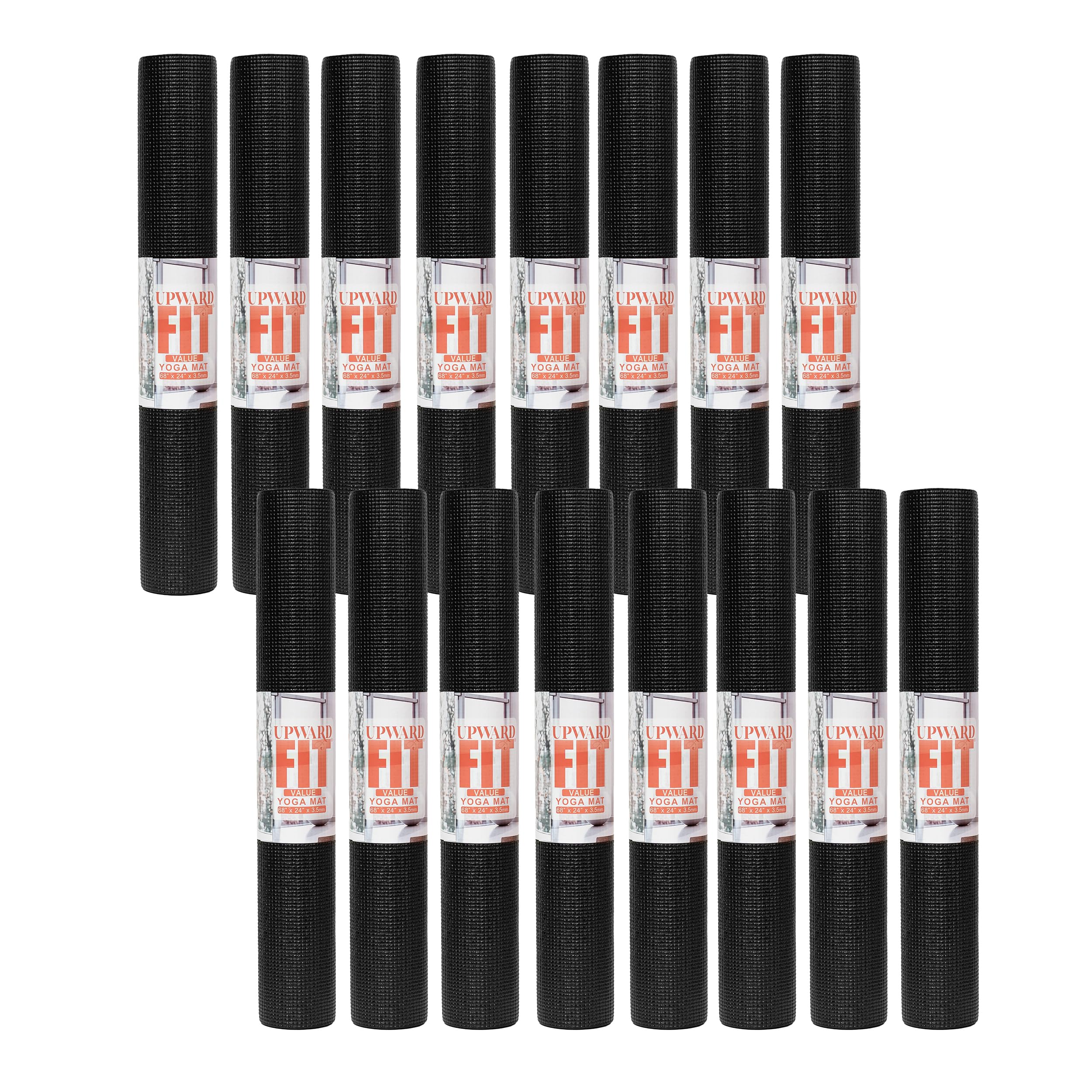 16-Pack Value Yoga Mat 68 x 24 Non Slip Exercise Mat 3mm Thick Gym Mat Bulk Non Toxic