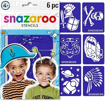 استنسل دهان الوجه Snazaroo ، مجموعة من 6 ، مغامرة