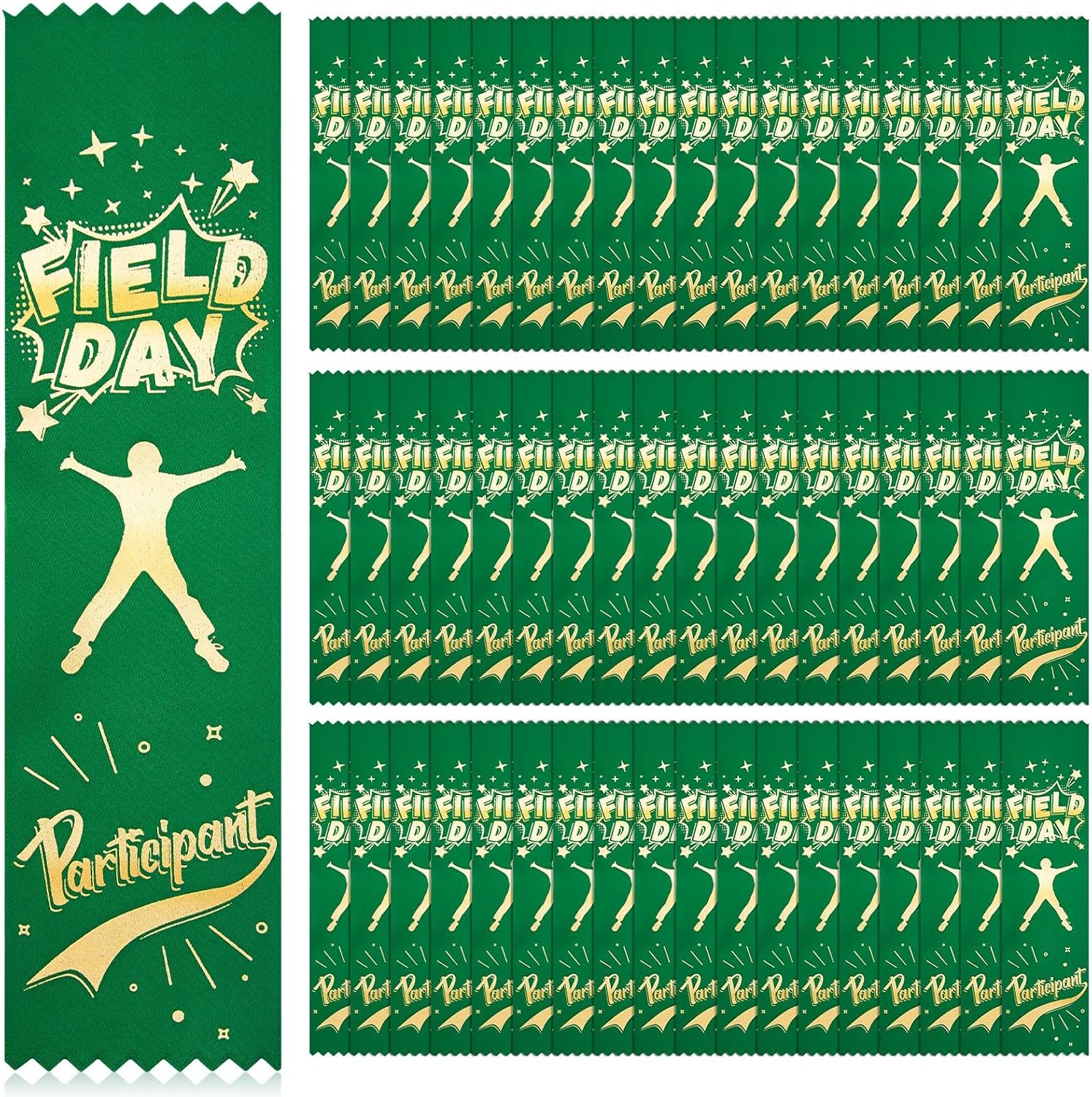 Kisston 200 Pcs Field Day Participant Ribbons Award Ribbon Prize Ribbons Winner Recognition Ribbon with Card and String for Competition Sports Event Contest Prize Ornaments (Stylish)