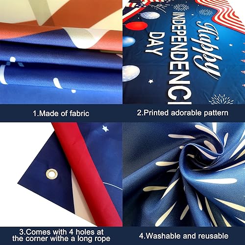 Miniatura 5 de KatchOn, Cartel extragrande del Día de la Independencia  72 x 44 pulgadas  Cartel del 4 de julio, decoraciones del Día de la Independencia  Fondo