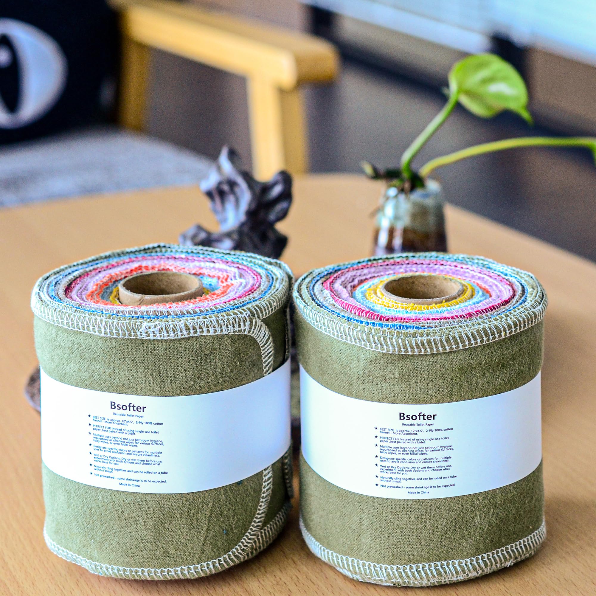 Papel higiénico reutilizable lavable, paquete de 56 rollos de papel higiénico reutilizables, toallas de bidé, paños suaves, papel higiénico reutilizable, papel higiénico reutilizable para