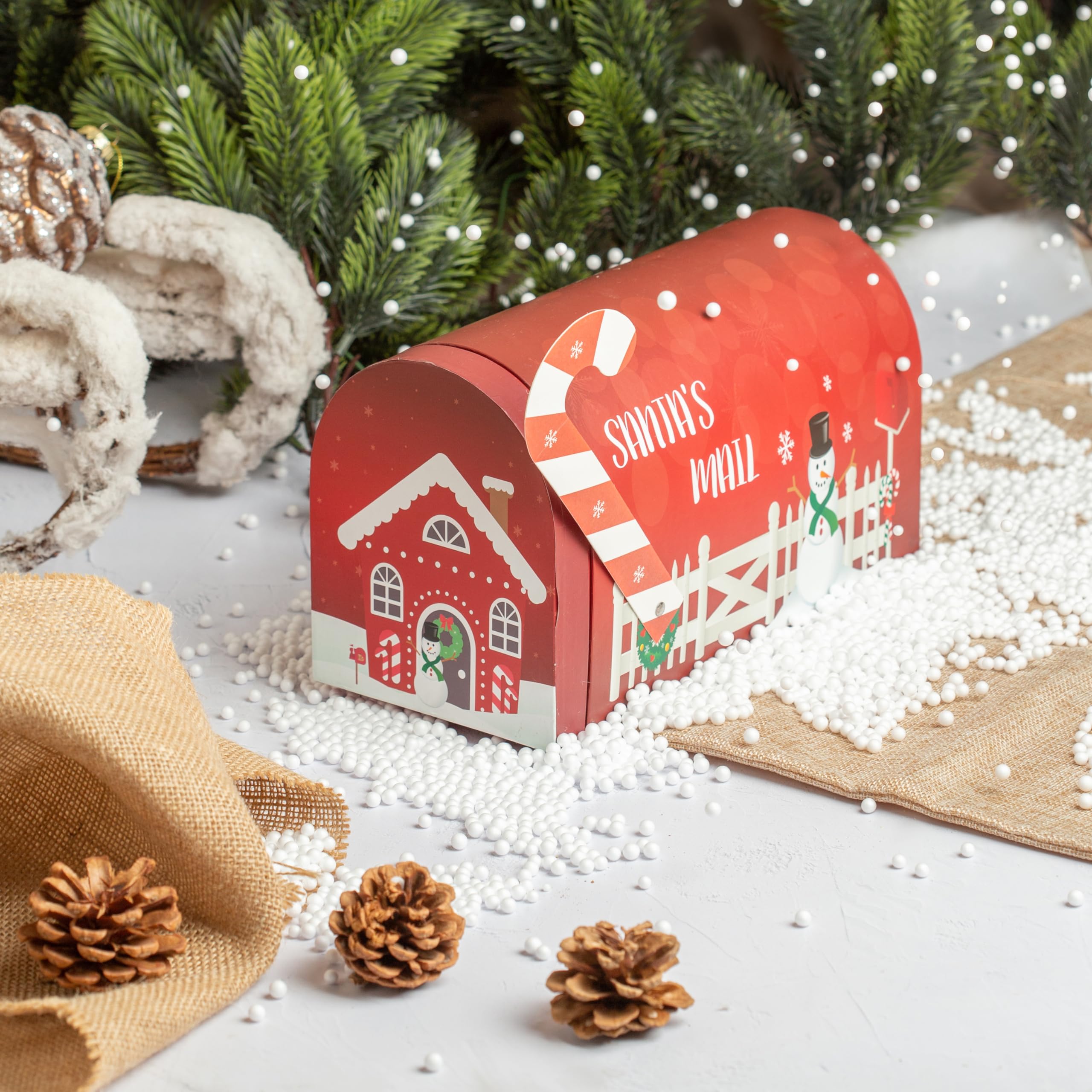 Onza Cesta de Chuches para regalar con forma de buzón navideño - Caja regalo para Navidad con dulces y golosinas - Lote de chucherías originales para regalar. 1000 GR.