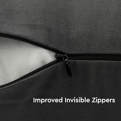 Vista 64 de Encasa Homes - Juego de 2 fundas de almohada, 18 x 18 pulgadas, lona de algodón teñidas, cuadradas, decorativas, para sofá, silla, cama y hogar, Azul