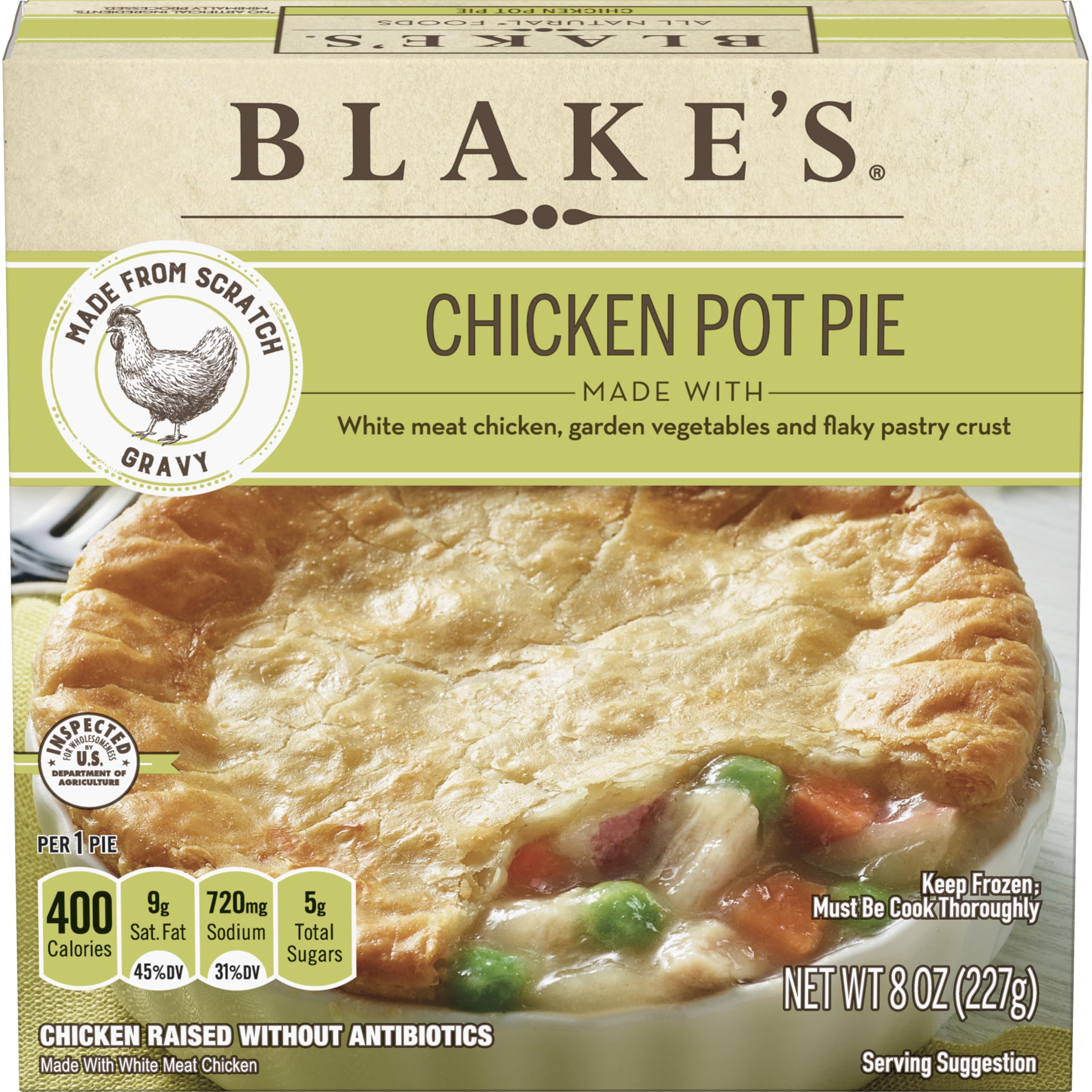 Blakes's Chicken Pot Pie, All-Natural, Frozen Meal, 8 oz.