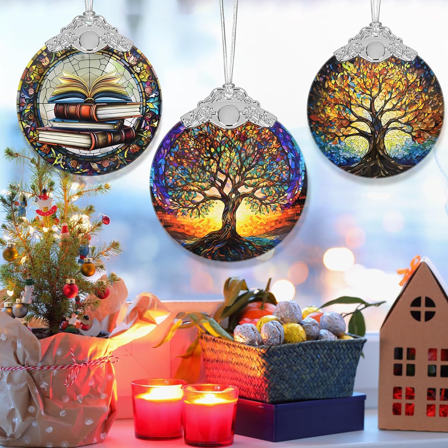 Stained Glass Ornaments, 2025 Christmas Ornament, Christmas Tree Ornament, Heirloom Keepsake, Gift Exchange, Gift Idea - Tree of Life - Image 5