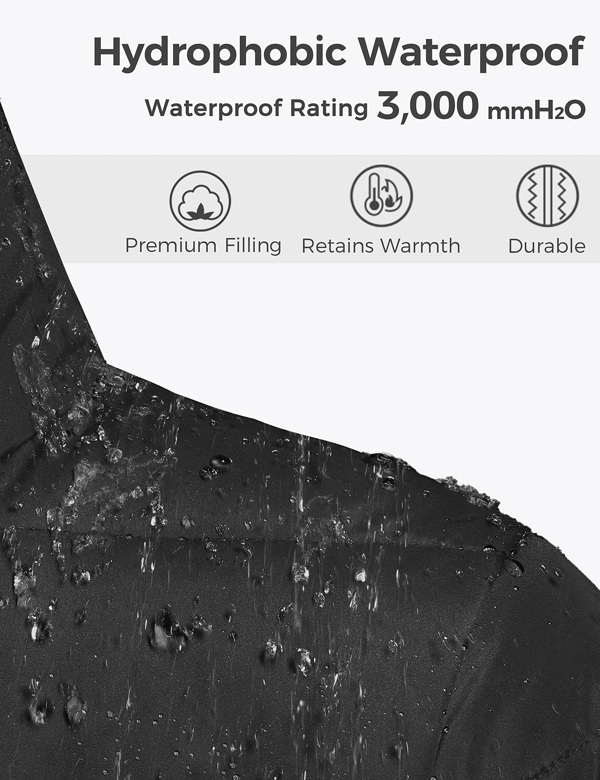 Wantdo Cappotto Donna Invernale Caldo Grande Taglie Giubbotto Imbottito con Cappoccio Impermeabile Antivento Lungo Parka per Esterno