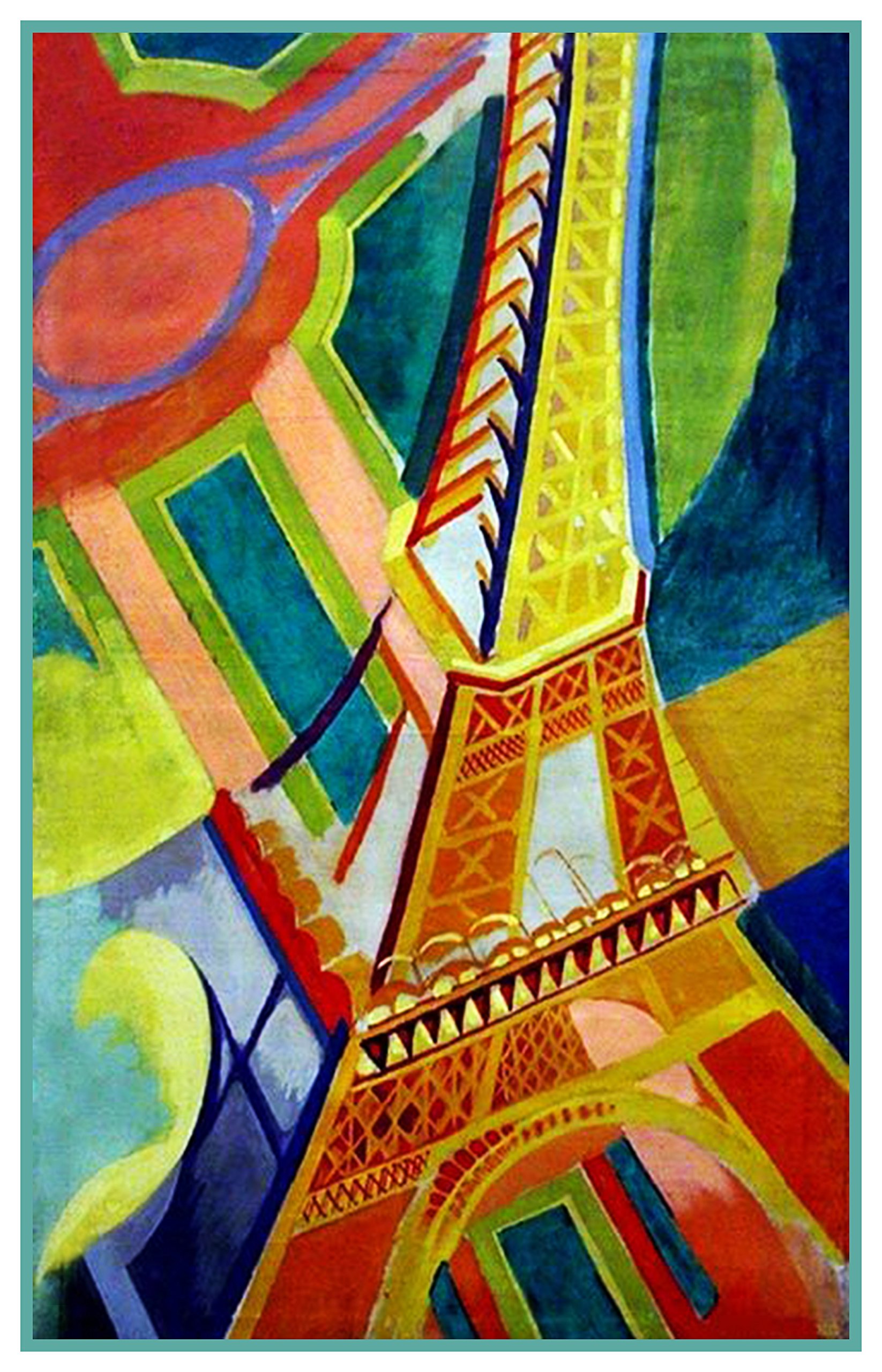 Orenco Originals The Eiffel Tower Geometric Cubism Artist Robert Delaunay Counted Cross Stitch Pattern
