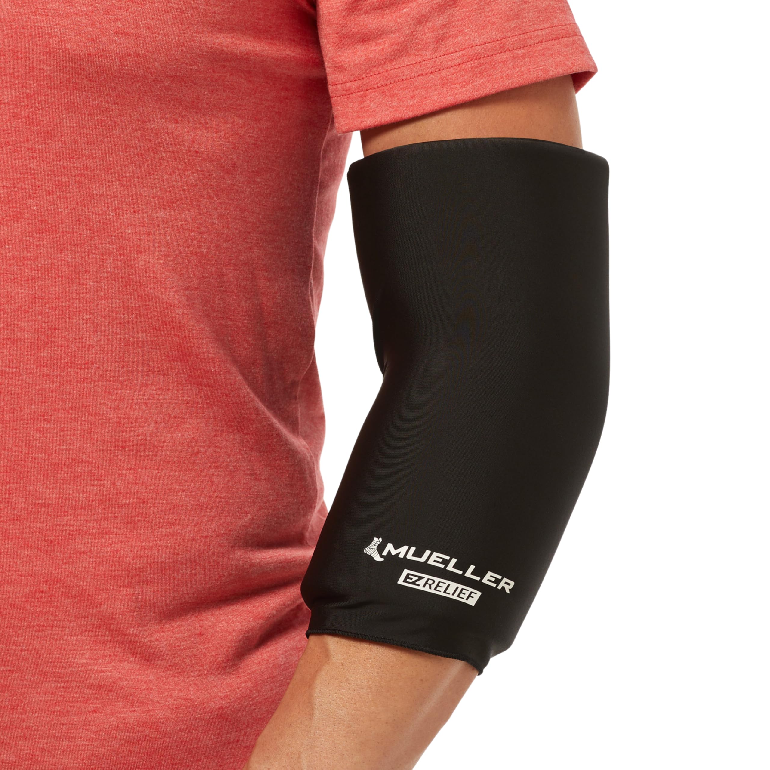 MUELLER Sports Medicine EZ Relief Compression Sleeve for Men and Women, Pain Relief Support, Reduces Swelling on Knees, Elbows, Wrists, Ankles, and More, Fits Right or Left, Black, One Size