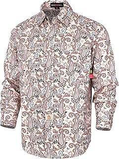 BOCOMAL FR Shirts Printed Paisley/Hawaii Lightweight Pearl Snaps/Button Down Flame Resistant NFPA2112 CAT2 Work Shirt