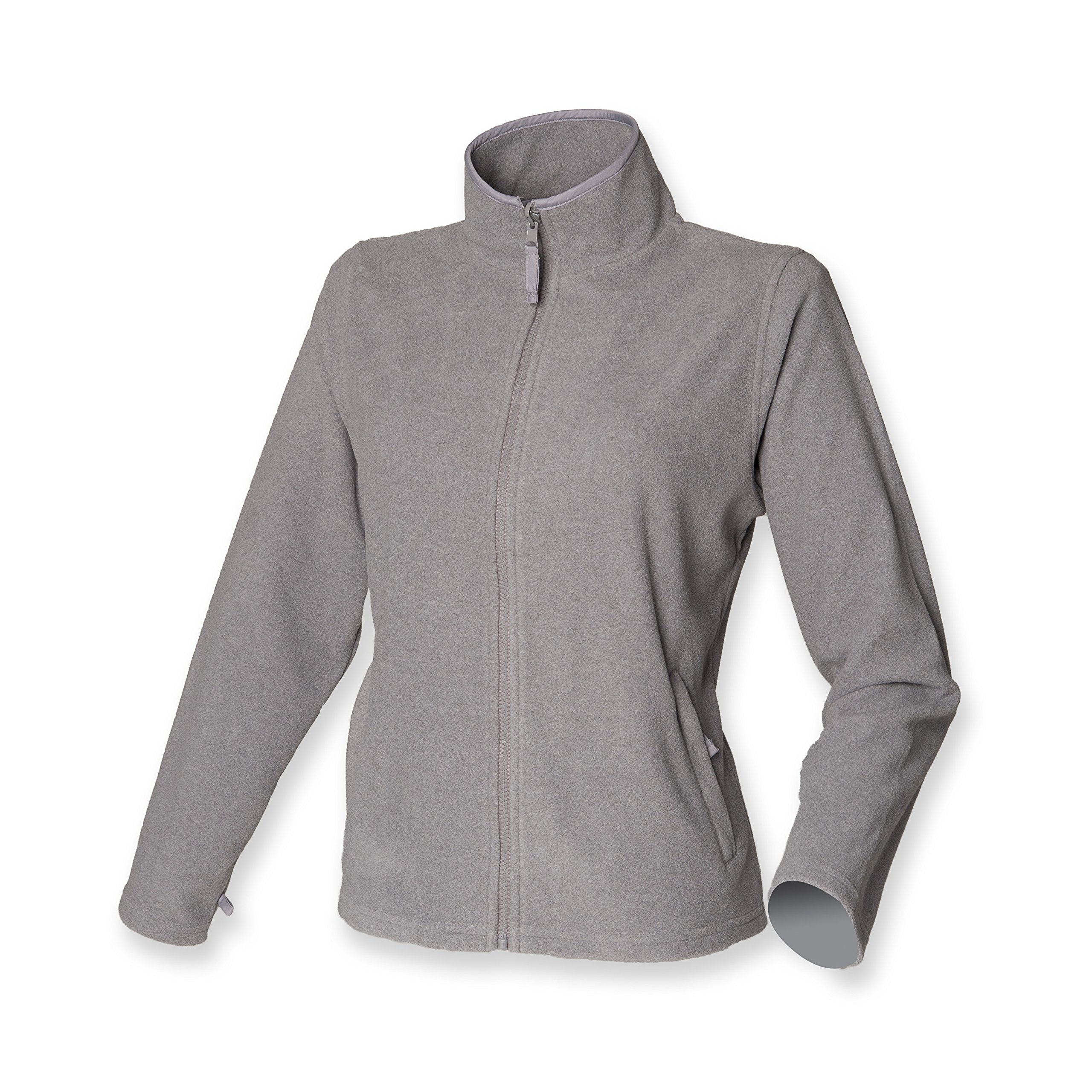 Henbury Women's Heather Grey Micro Fleece Jacket Heather 10