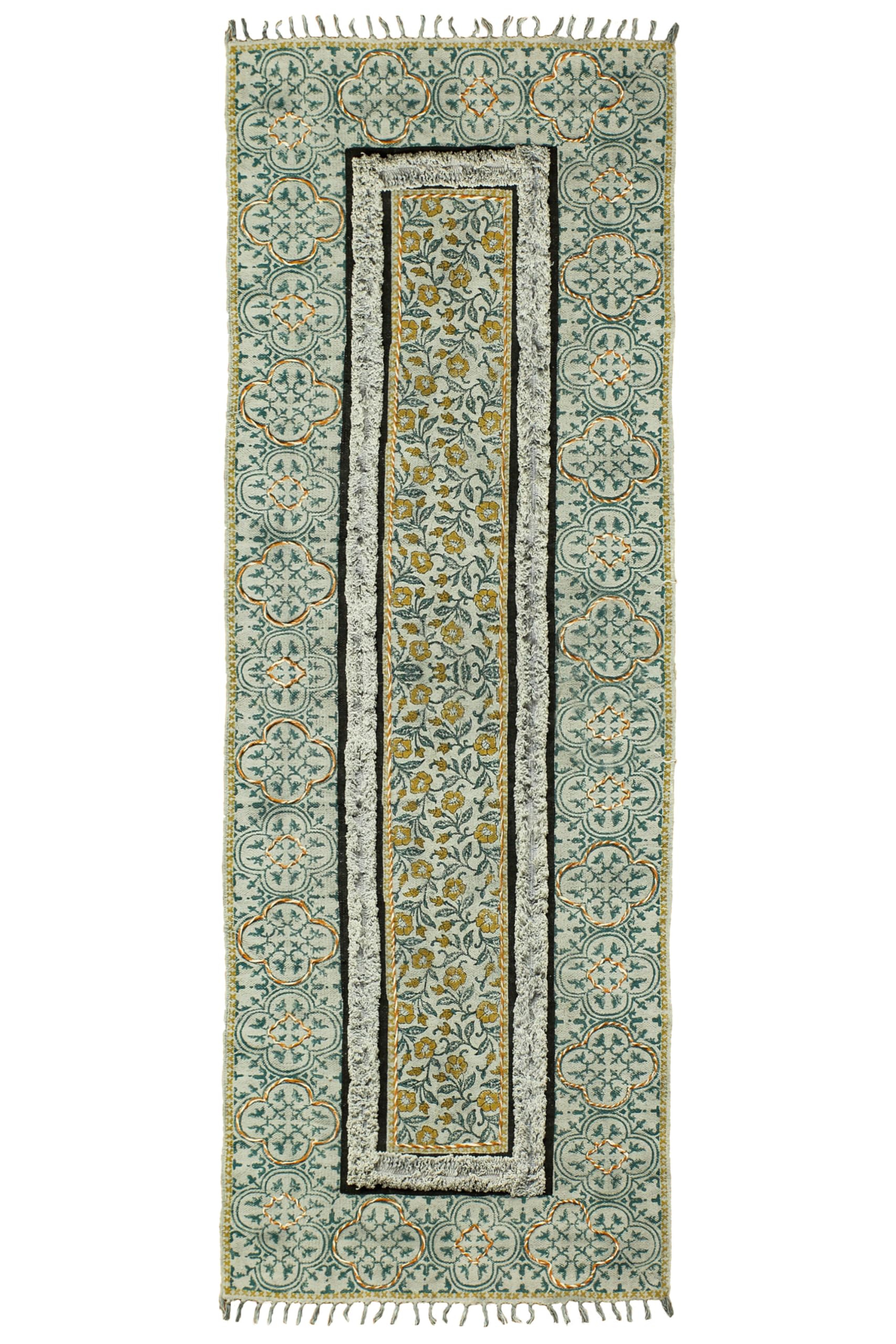 Tapis en coton lavable à la main | Chemin de table plat 0,5 cm pierre facile à laver