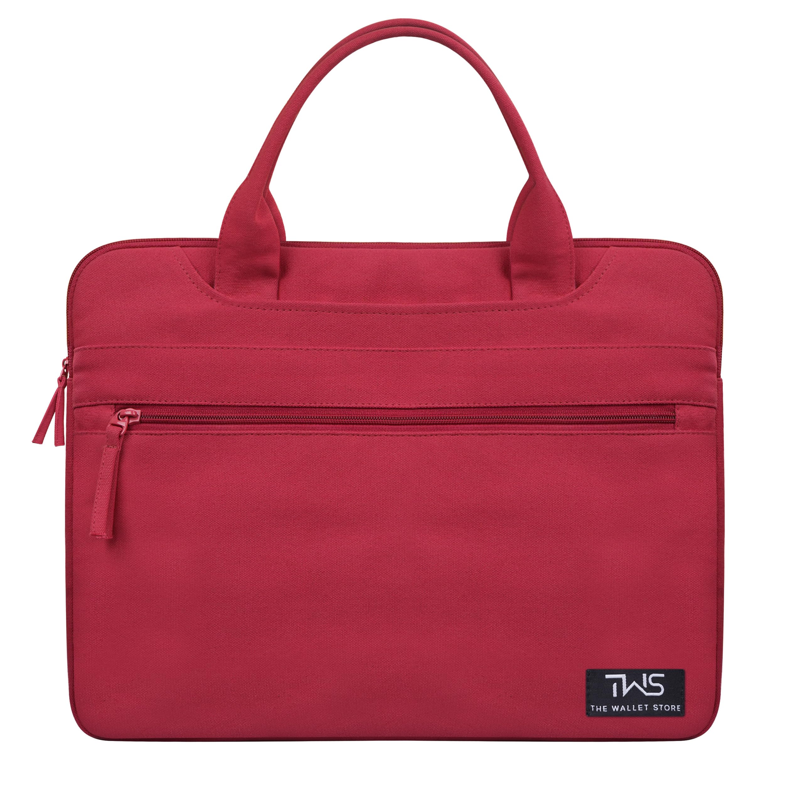 The Wallet Store Eco Carry Canvas Laptop Bag | Unisex Bag for Men & Women | Sustainable Cotton Canvas Fabric | For Laptops & MacBook (Red, 15 Inch) (B0DD48C9ZH) Amazon Price History, Amazon Price Tracker