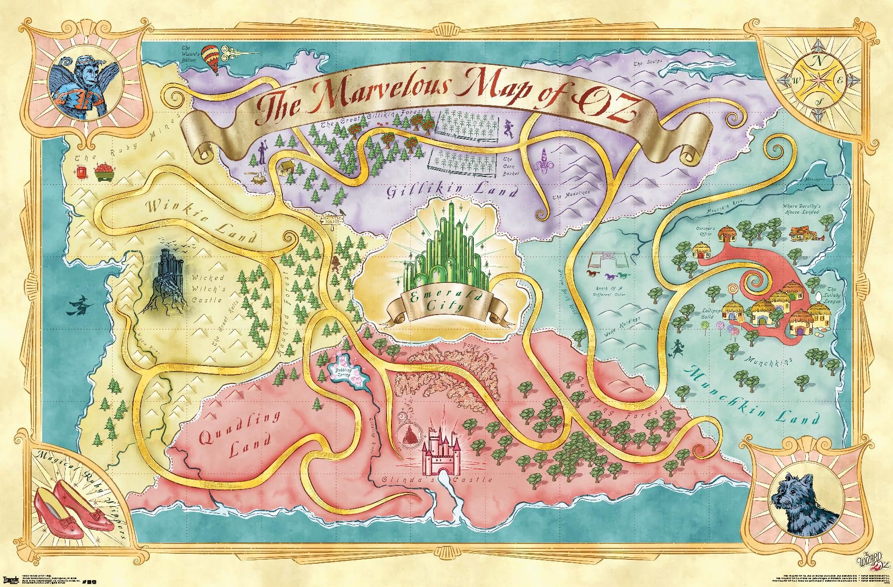 Amazon.com: Trends International The Wizard Of Oz - Map Wall Poster, 34L x  22.4W, Premium Unframed Version : Office Products
