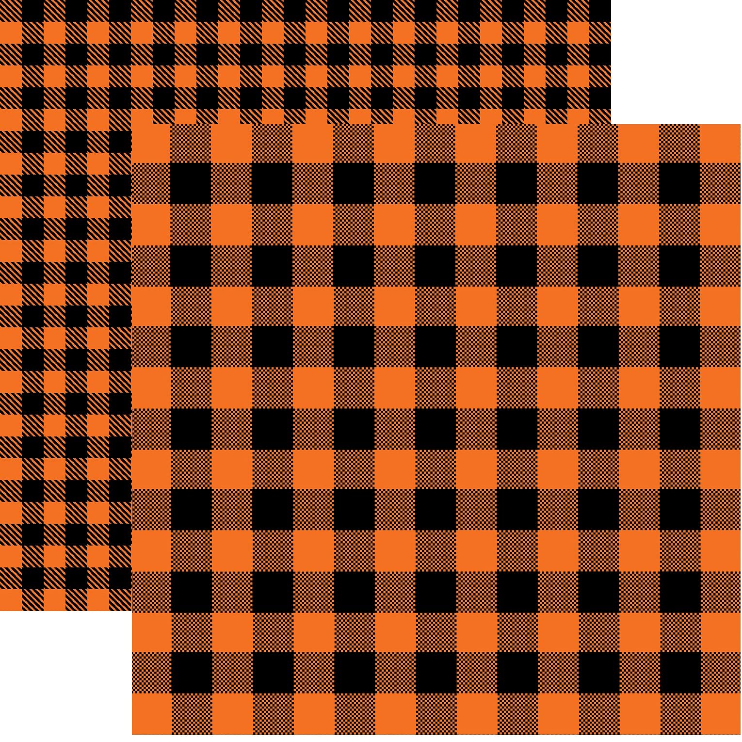 Orange/Black Buffalo Plaid Double Sided Paper Cardstock 12x12 - 5 Sheets