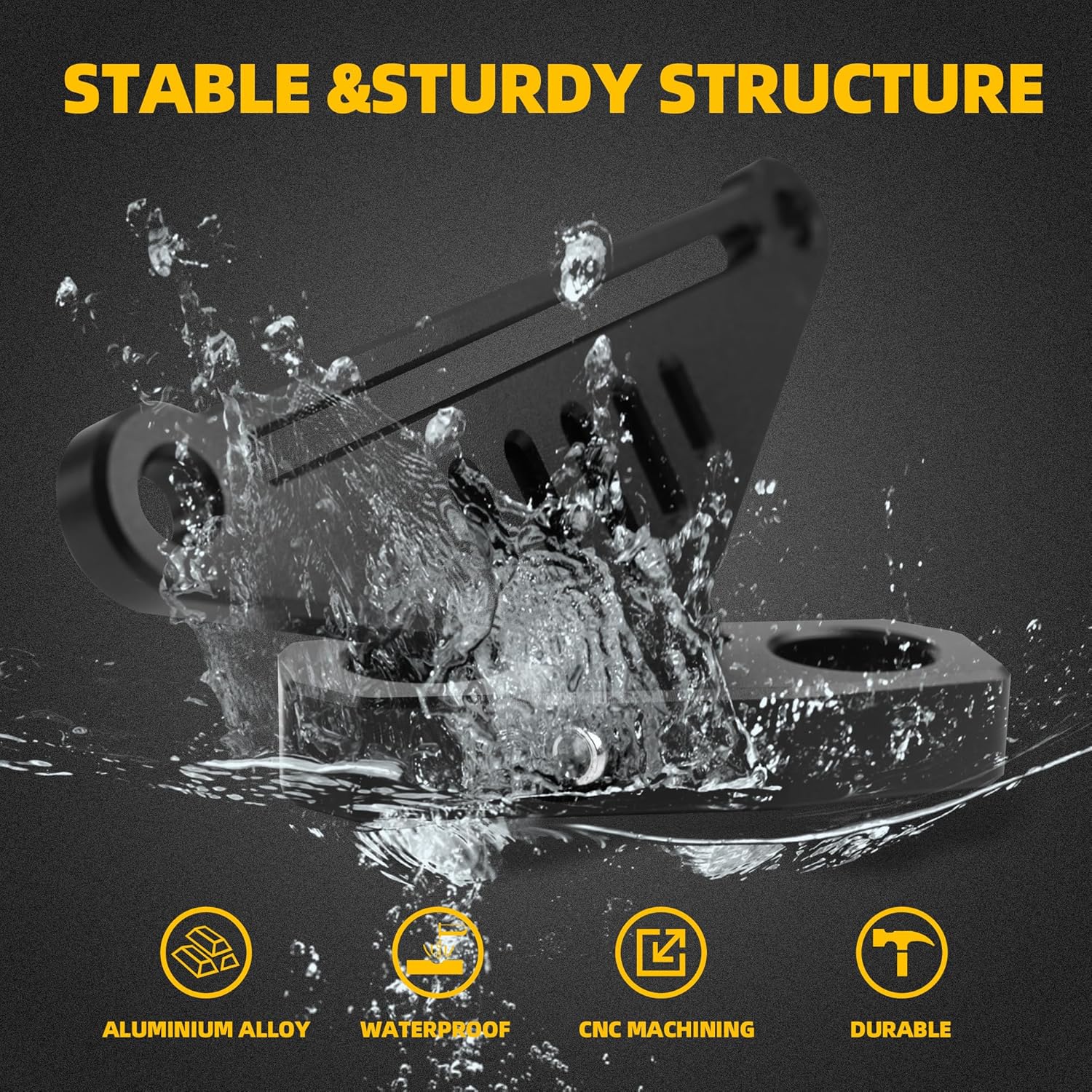 JK A-Pillar Windshield Hinge Mounting Dual Light Brackets for 2007-2017 Wrangler JK, CNC Aluminum Alloy Bracket for Truck LED Fog Light Ditch Work Driving Lights(2-PCS, Black)