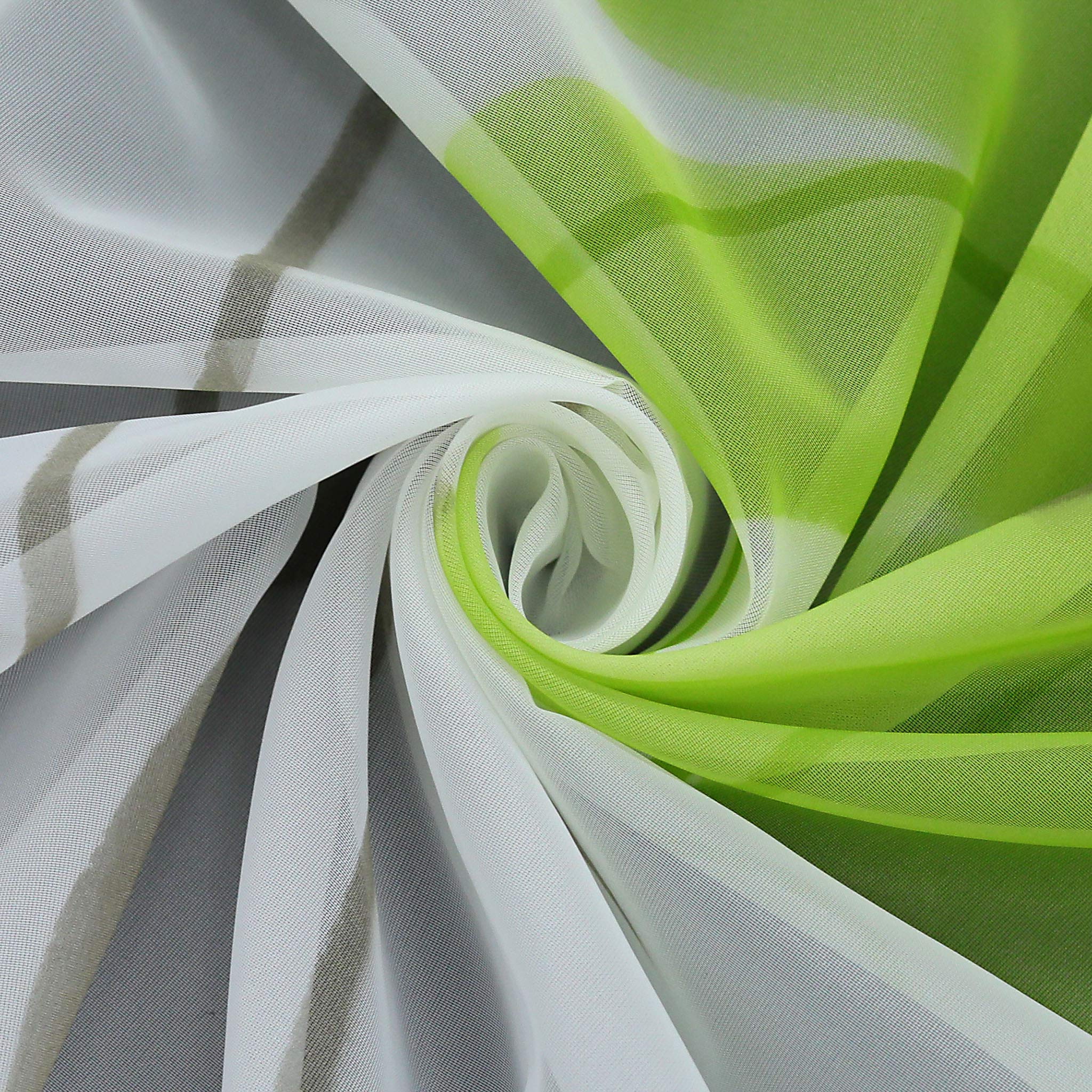 ESLIR - Tenda con passanti, in voile trasparente, con passanti, 1 pezzo, 100% poliestere, verde, BxH 140x175cm