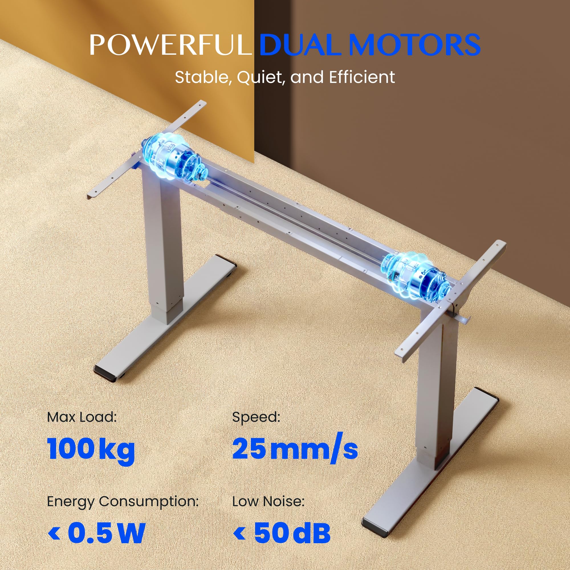 FLEXISPOT Hhenverstellbarer Schreibtisch 16080 cm, Doppelmotor,  Einteilige 19 mm Bambus-Tischplatte, 4 Speicherhhen, LED Anzeige,  Ergonomischer Bro- und Computertisch (Graues Gestell) : Amazon.de: Kche,  Haushalt & Wohnen