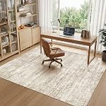 5x7 Area Rugs Living Room: Washable Non Slip Soft Abstract Beige Rugs for Bedroom Dining Deor, Low Pile Stain Resistant Indoor Carpet for Farmhouse Nursery Office Kid & Pet Friendly