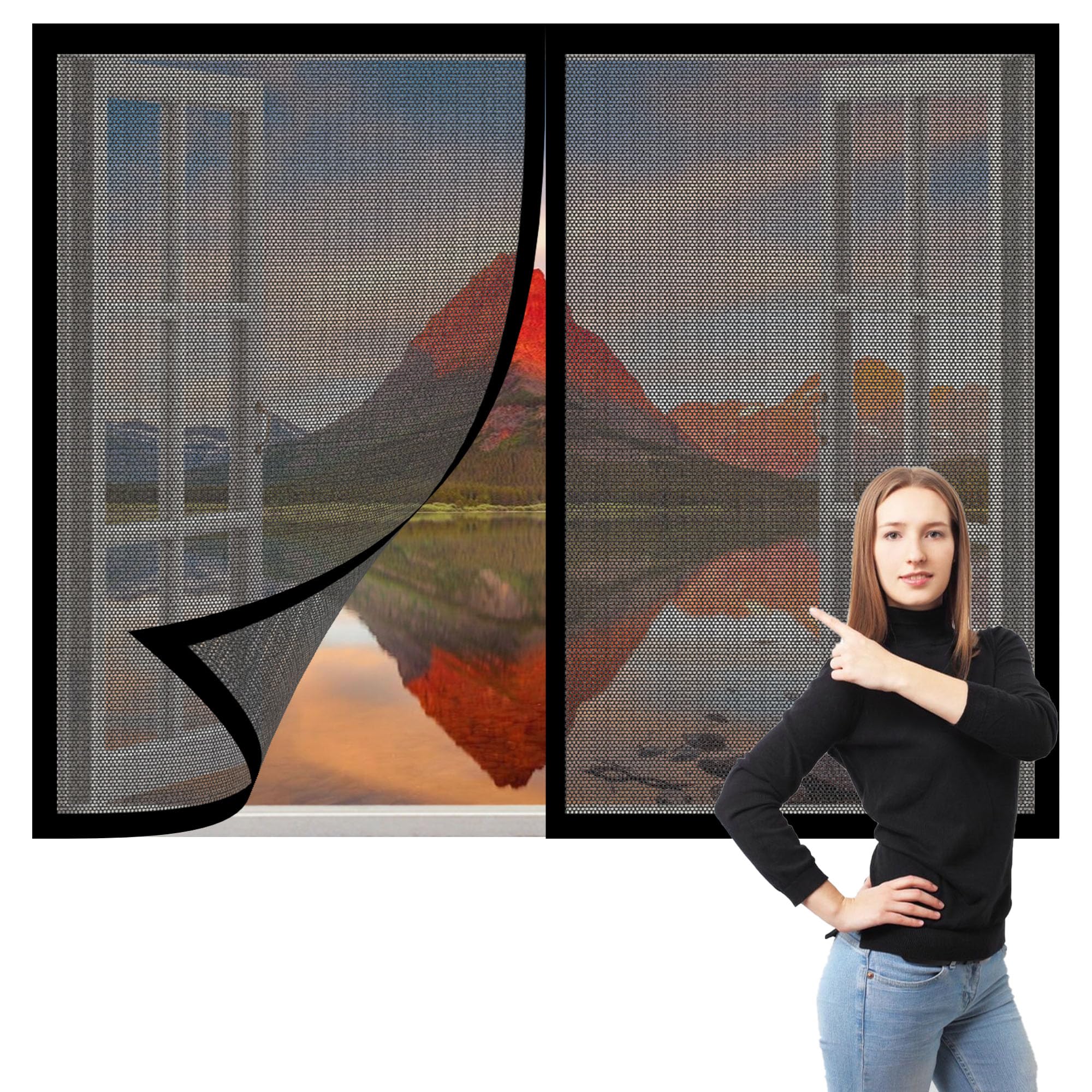 Fenêtre moustiquaire magnétique 50x125 cm idéale pour aérer la maison sans insectes en été