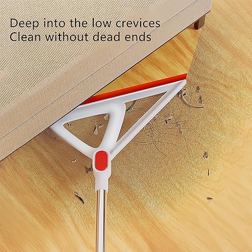 Miniatura 5 de Escoba mágica multifunción, escoba de goma con mango largo de 53 pulgadas, barredora de raspado de piso de silicona para piso de baño, espuma,